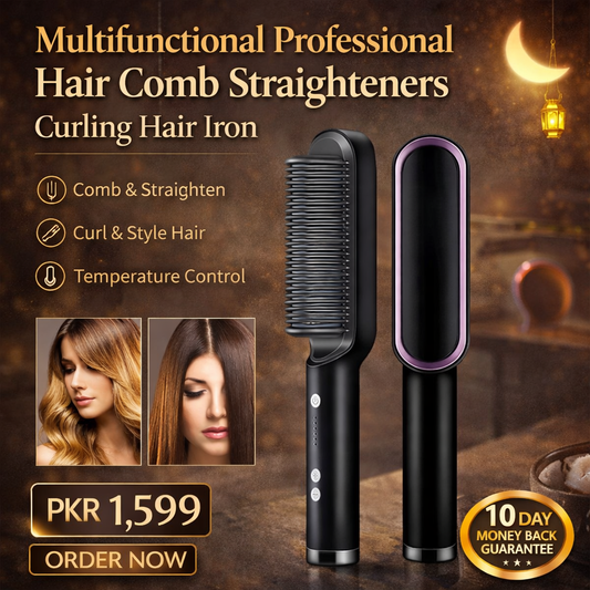 Multifunctional Professional Hair Comb Straighteners Curling Hair Iron